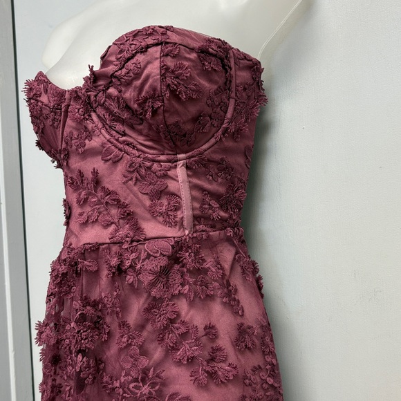 Lulus Quite Perfect Purple Floral Embroidered Strapless Midi Dress NWT XXL - Picture 6 of 11